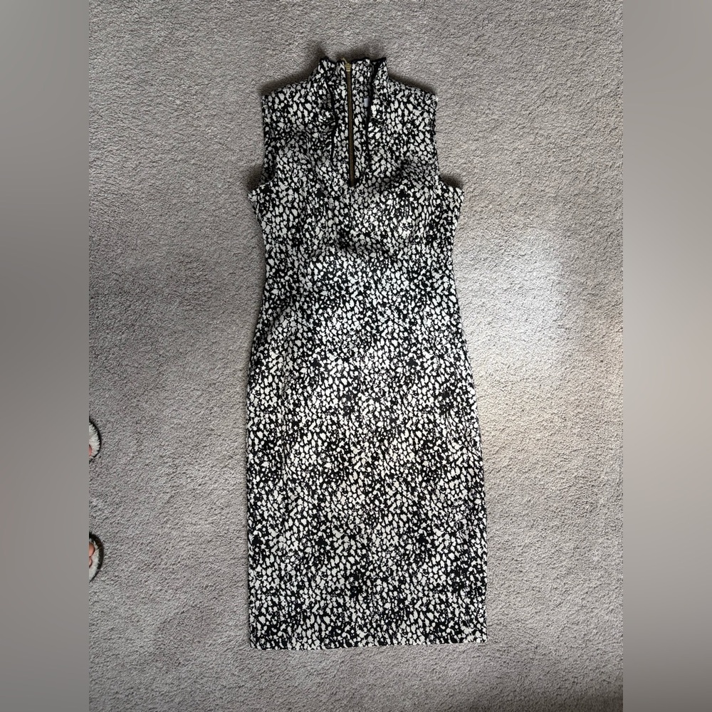 NWOT Calvin Klein Black and White Halter Bodycon Dress